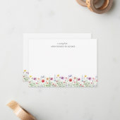 Correspondance Carte de note élégante florale chic (Devant/Arrière en situation)