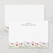 Correspondance Carte de note élégante florale chic (Devant / Derrière)