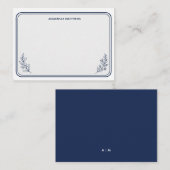 Correspondance Carte de note élégante Navy (Devant / Derrière)