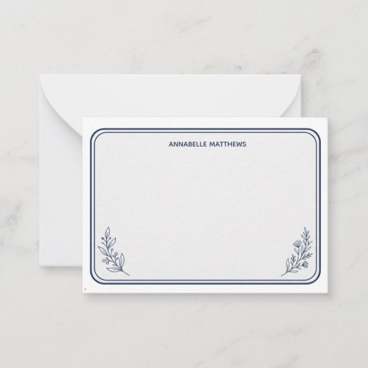 Correspondance Carte de note élégante Navy (Devant)
