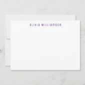 Correspondance Carte de note en pourpre avec flèche géométrique (Devant)