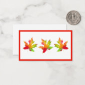 Correspondance Carte de note Feuille d'érable d'automne (Devant/Arrière en situation)