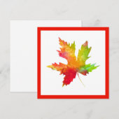 Correspondance Carte de note Feuille d'érable d'automne (Devant / Derrière)