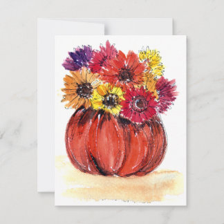 Correspondance Carte de note Fleurs de Citrouille vierge à l'inté