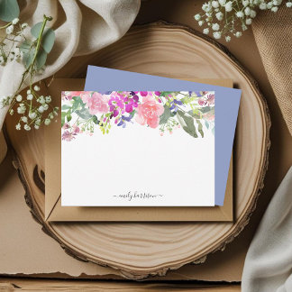 Correspondance Carte de note florale aquarelle élégante personnal