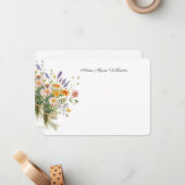 Correspondance Carte de note florale chic élégante (Devant/Arrière en situation)