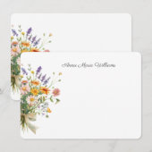 Correspondance Carte de note florale chic élégante (Devant / Derrière)