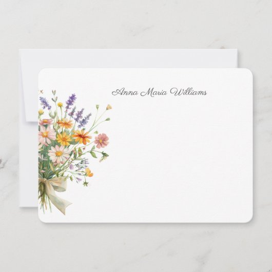 Correspondance Carte de note florale chic élégante (Devant)