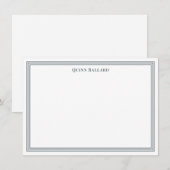 Correspondance Carte de note Gris Charbon Grande Frontière (Devant / Derrière)