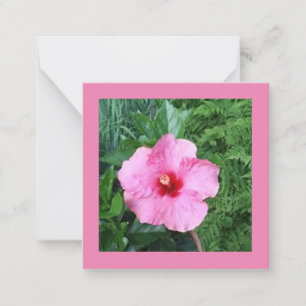 Correspondance Carte de note Hibiscus rose