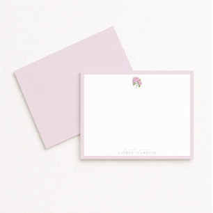 Correspondance Carte de note Hydrangea rose