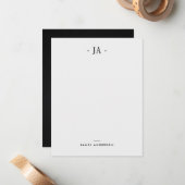 Correspondance Carte de note initiale et de nom moderne subtile (Devant/Arrière en situation)