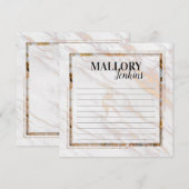 Correspondance Carte de note Iridescente en marbre rose (Devant / Derrière)