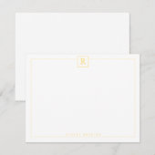 Correspondance Carte de note jaune carré (Devant / Derrière)