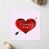 Correspondance Carte de note "Je t'aime" (Devant/Arrière en situation)