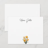 Correspondance Carte de note jonquille personnalisée | (Devant / Derrière)