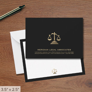 Correspondance Carte de note juridique noire Gold Scale