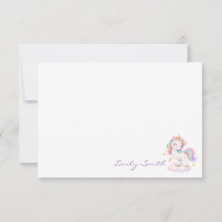 Correspondance Carte de note licorne personnalisée
