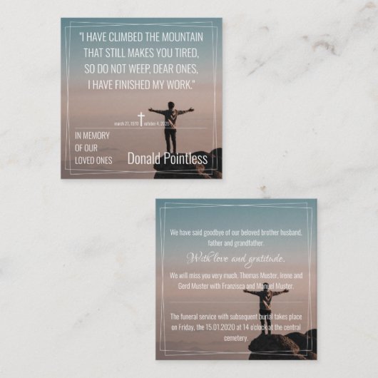 Correspondance Carte de note Lifeworks 002 (Devant / Derrière)