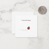 Correspondance Carte de note Little Ladybug Mini Thank You (Devant/Arrière en situation)