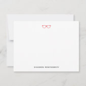 Correspondance Carte de note Lunettes rouges tendance (Devant)