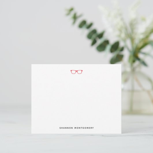 Correspondance Carte de note Lunettes rouges tendance (Debout devant)
