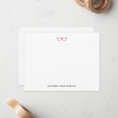 Correspondance Carte de note Lunettes rouges tendance (Devant/Arrière en situation)