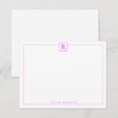 Correspondance Carte de note Magenta de la frontière carré (Devant / Derrière)