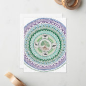Correspondance Carte de note Mandala Willow Green (Devant/Arrière en situation)
