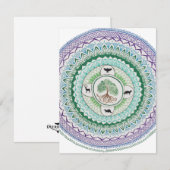Correspondance Carte de note Mandala Willow Green (Devant / Derrière)
