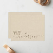 Correspondance Carte de note Mariage à deux mois (Devant/Arrière en situation)