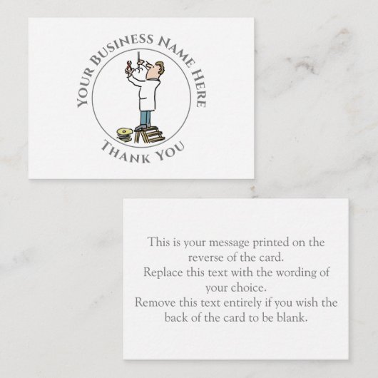 Correspondance Carte de note Merci à l'électricien (Devant / Derrière)