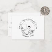 Correspondance Carte de note Merci au plombier (Devant/Arrière en situation)