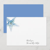Correspondance Carte de note Merci en étoile bleue (Devant / Derrière)