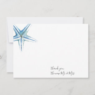 Correspondance Carte de note Merci en étoile bleue