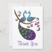 Correspondance Carte de note Merci Peacock (Kantha /white) (Devant)