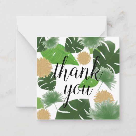 Correspondance Carte de note Merci pour l'impression Palm (Devant)