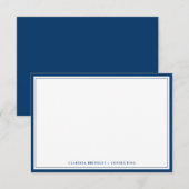 Correspondance Carte de note minimale à plat bleu minuit (Devant / Derrière)