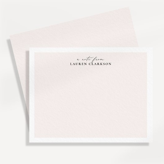 Correspondance Carte de note minimale rose script