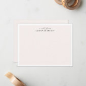 Correspondance Carte de note minimale rose script (Devant/Arrière en situation)