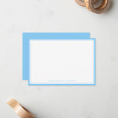 Correspondance Carte de note minimale Sky Blue Flat (Devant/Arrière en situation)