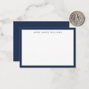 Correspondance Carte de note minimaliste bleu marine à deux bordu