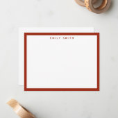 Correspondance Carte de note moderne Red Simple (Devant/Arrière en situation)