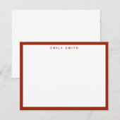 Correspondance Carte de note moderne Red Simple (Devant / Derrière)