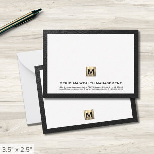 Correspondance Carte de note Monogram Financial Planner de luxe