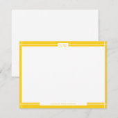 Correspondance Carte de note Monogramme de bordure jaune or (Devant / Derrière)