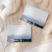 Correspondance Carte de note Monogramme de paysage bleu aquarelle