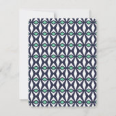 Correspondance Carte de note Monogramme Diamant Vert et Marine (Dos)