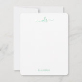 Correspondance Carte de note Monogramme Diamant Vert et Marine (Devant)