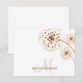 Correspondance Carte de note Monogramme Fleurs Rustiques (Devant / Derrière)